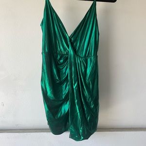 Metallic green mini dress from Revolve